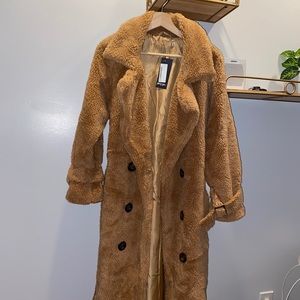 Nasty gal teddy longline coat